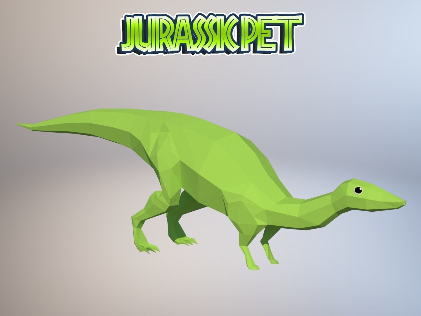 Plateosaurus jurassic pet Low-poly 3D model_3
