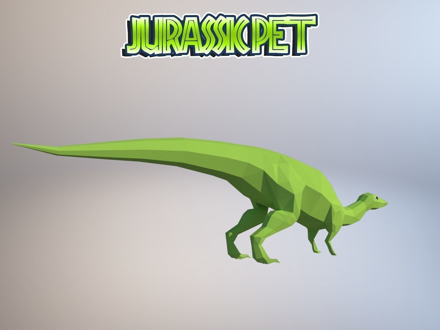 Plateosaurus jurassic pet Low-poly 3D model_1