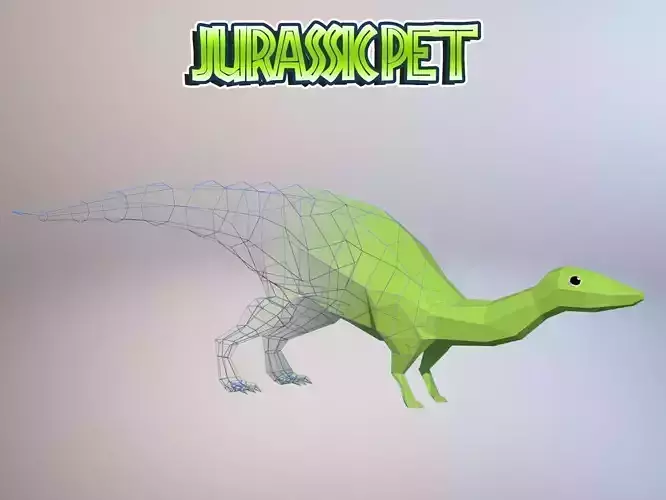 Plateosaurus jurassic pet Low-poly 3D model