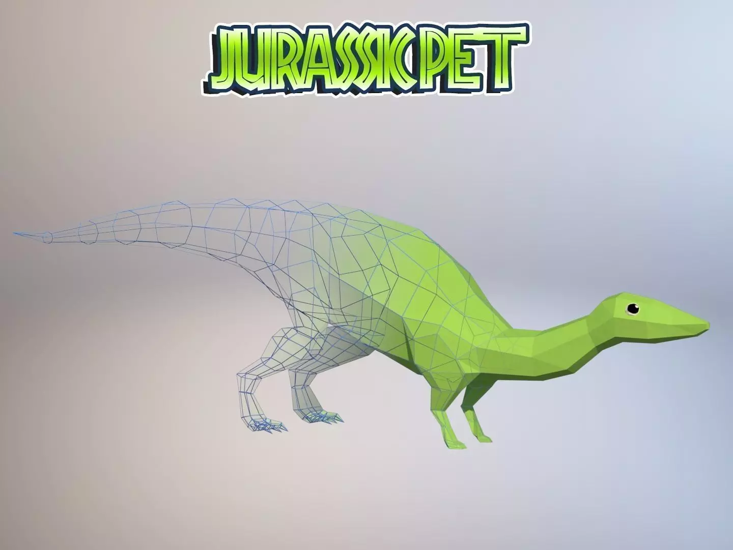 Plateosaurus jurassic pet Low-poly 3D model_0