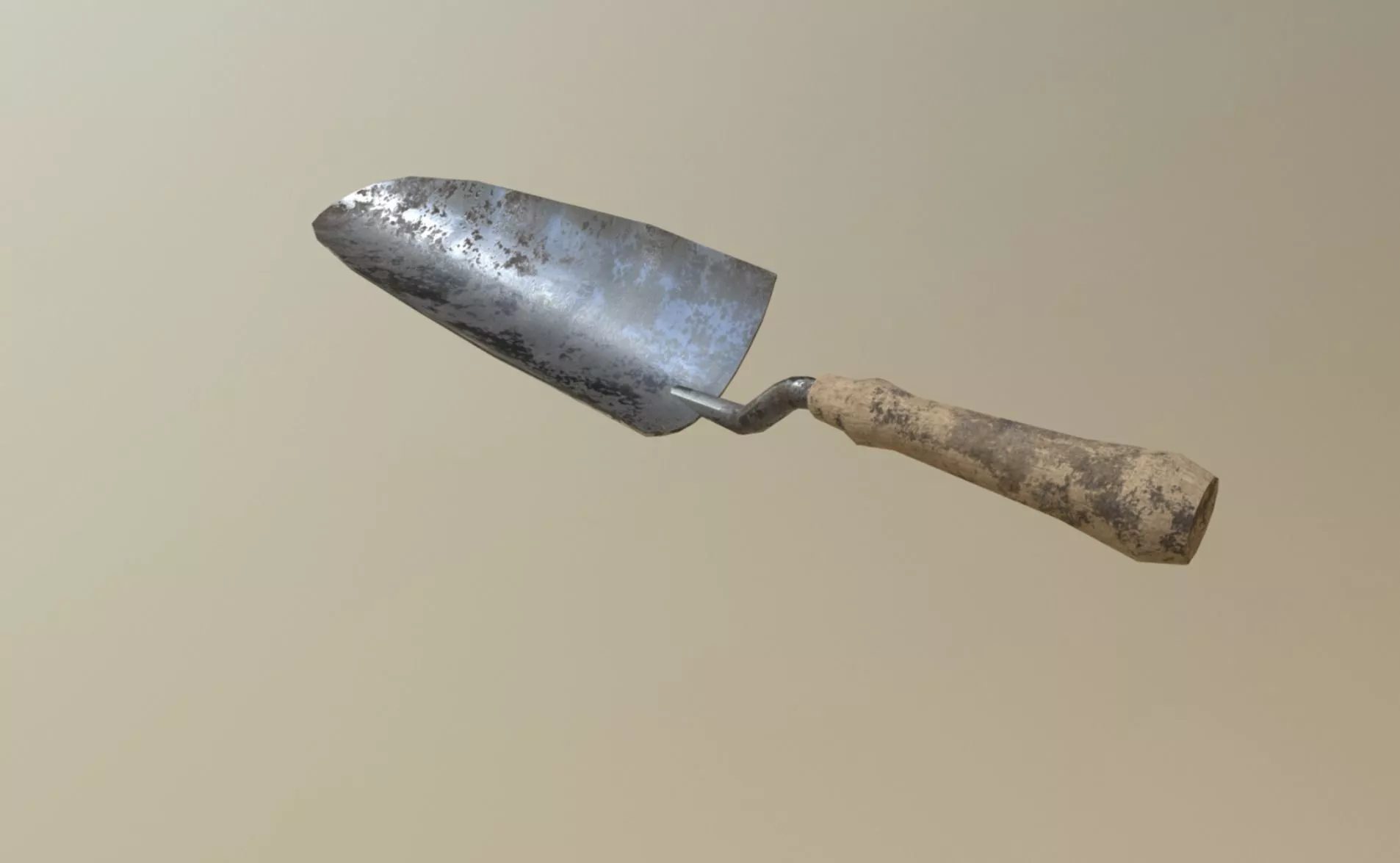 Low Poly Trowel Dirty Tool Low-poly 3D model