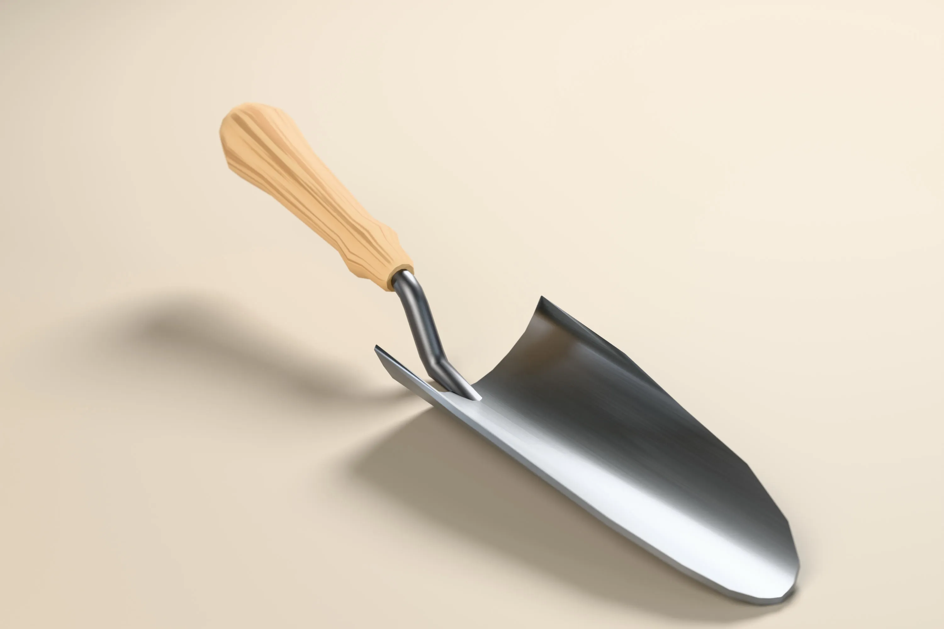 Garden Trowel Clean And Dirty Wood Handle Low Poly PBR Low-poly 3D model