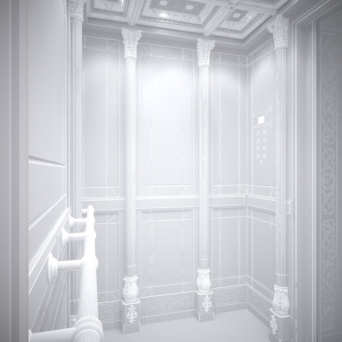 Classic mirror elevator 3D model_18