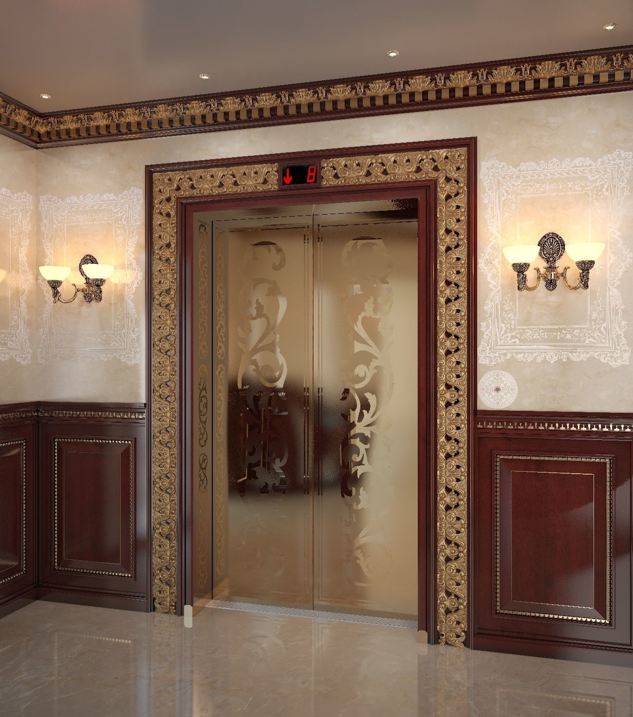 Classic mirror elevator 3D model_12