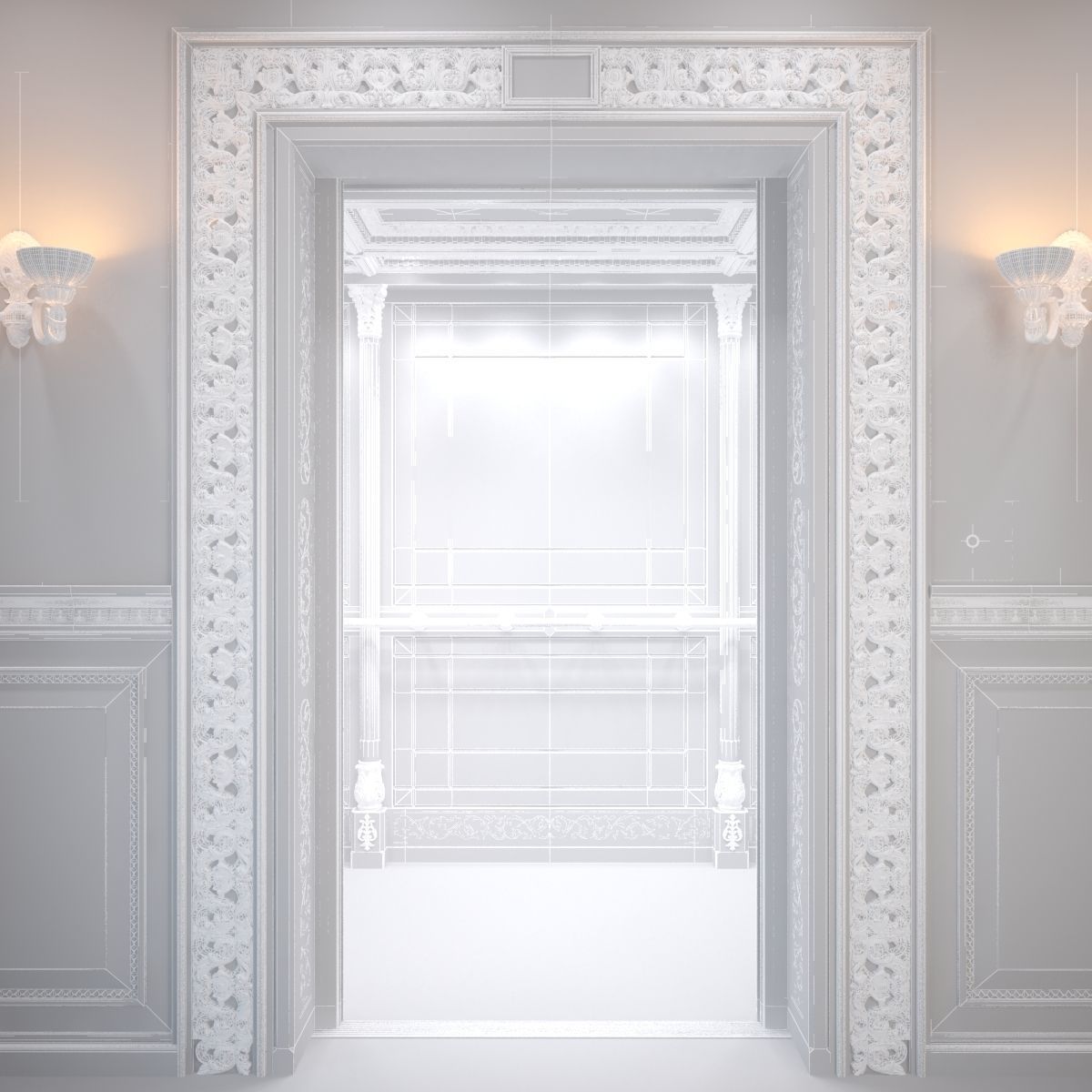 Classic mirror elevator 3D model_16
