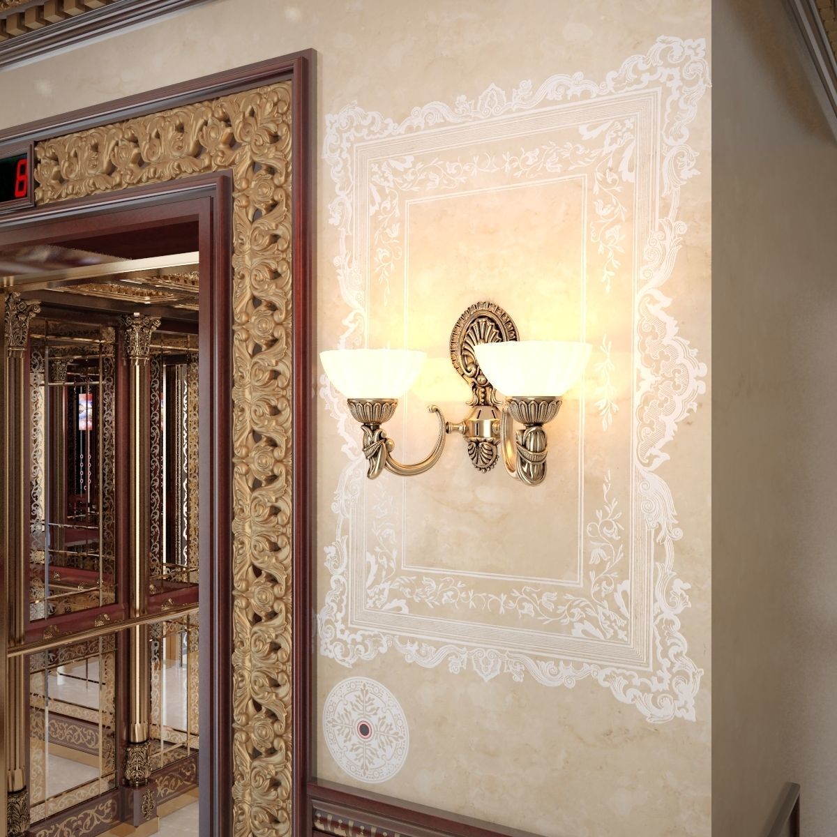 Classic mirror elevator 3D model_14