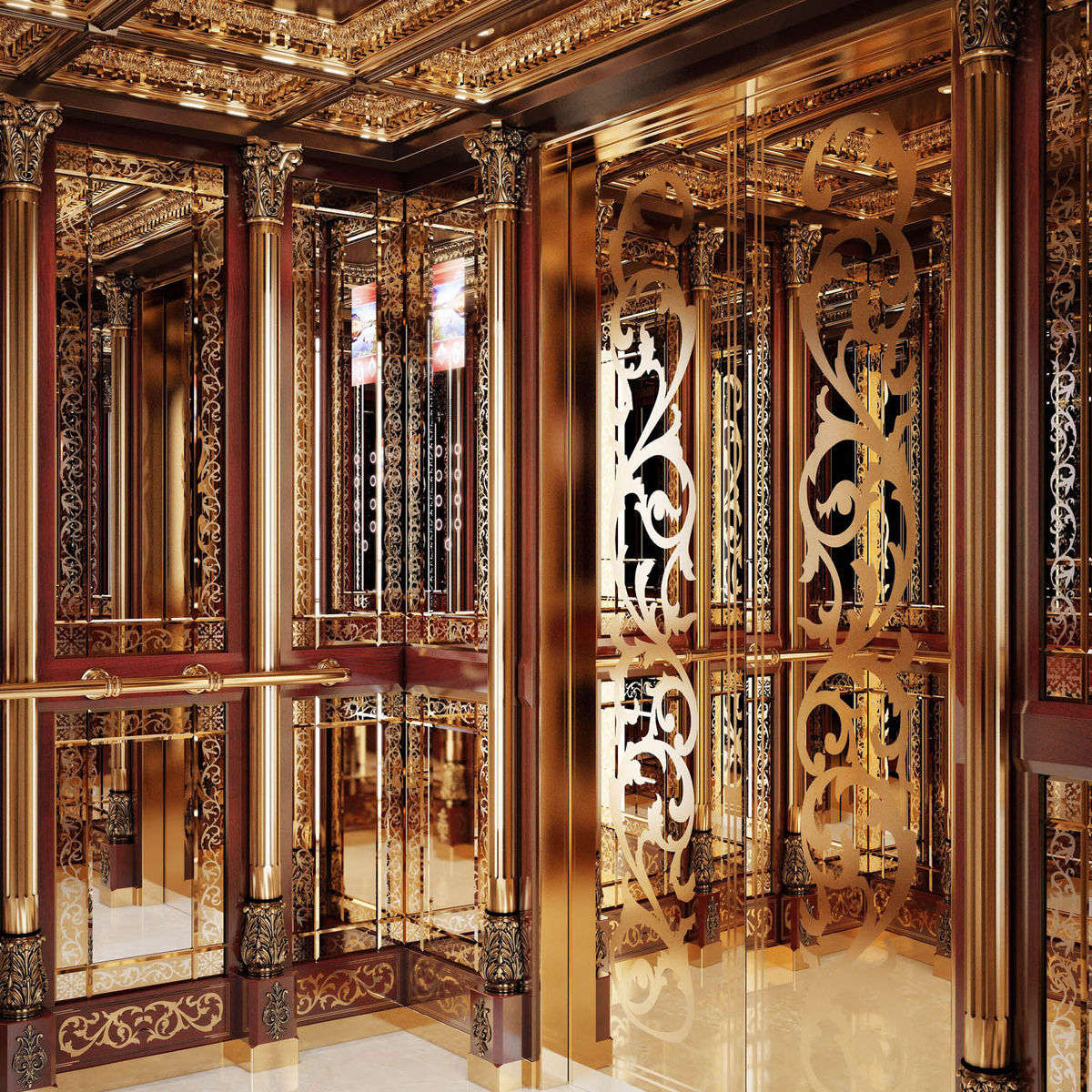 Classic mirror elevator 3D model_5