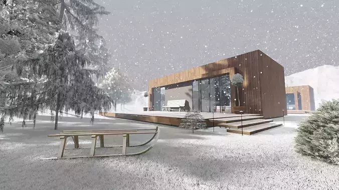 tiny house mobile home vacation house modern design