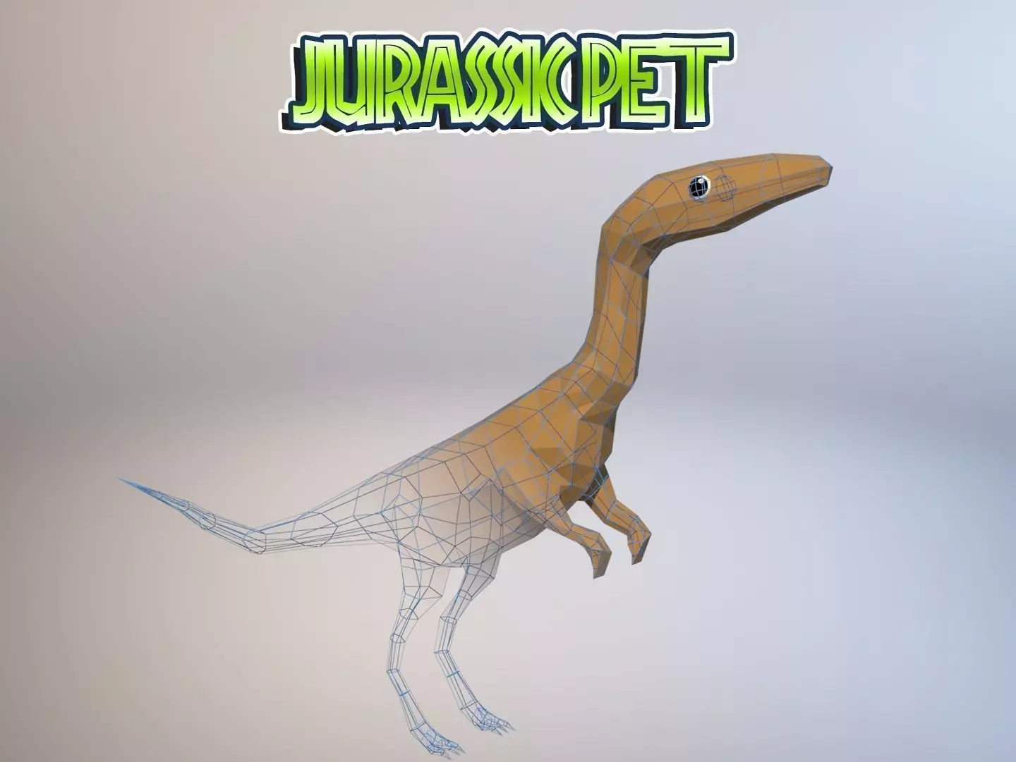 Coelophysis dinosaur Low-poly 3D model_0