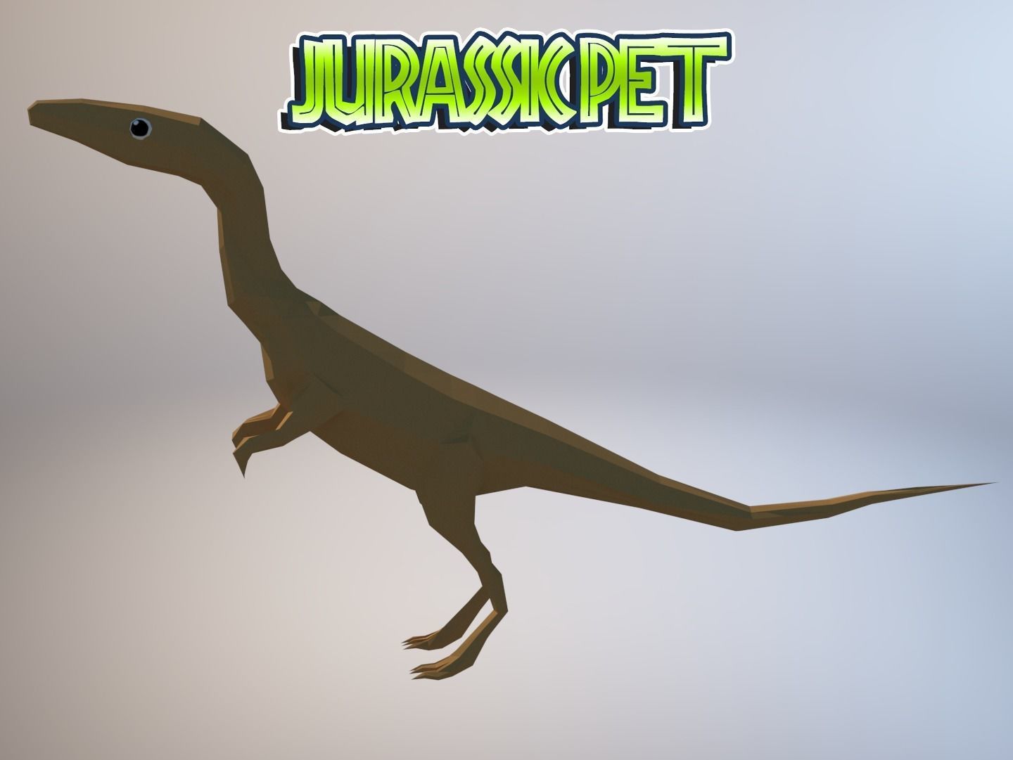 Coelophysis dinosaur Low-poly 3D model_2
