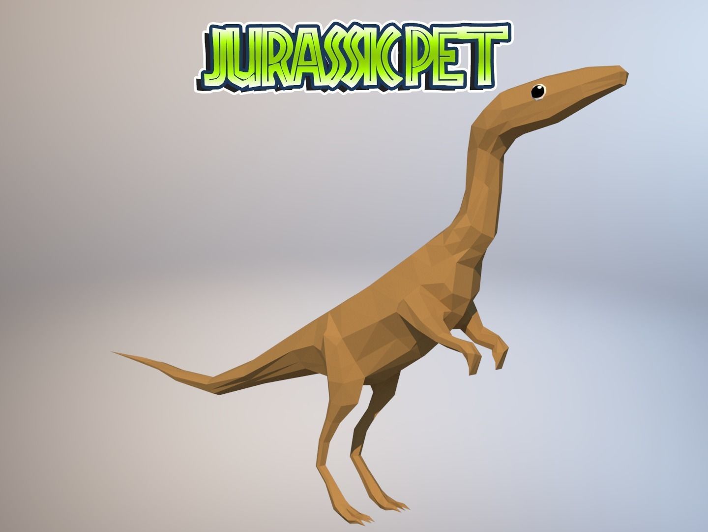 Coelophysis dinosaur Low-poly 3D model_4