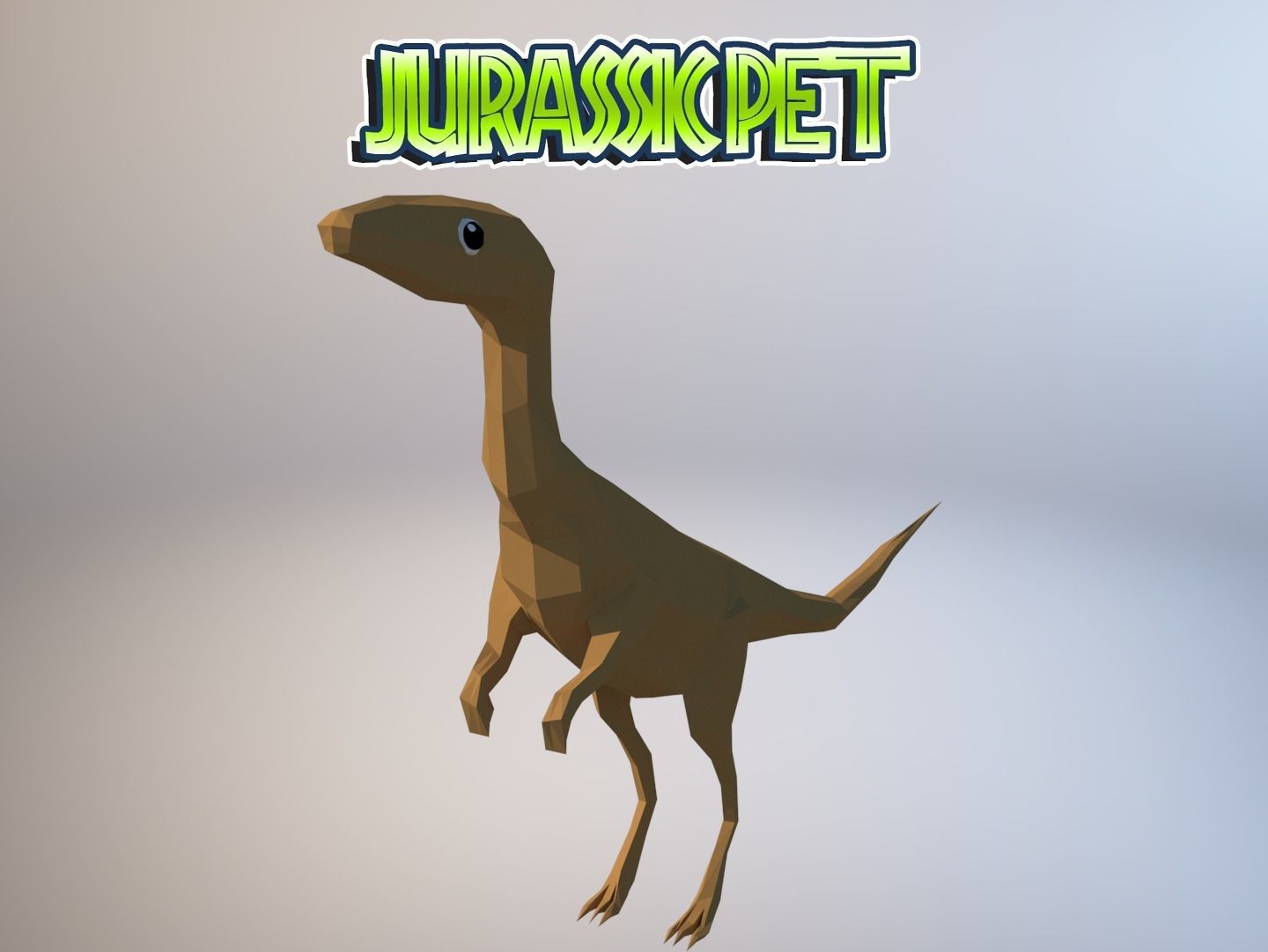 Coelophysis dinosaur Low-poly 3D model_3