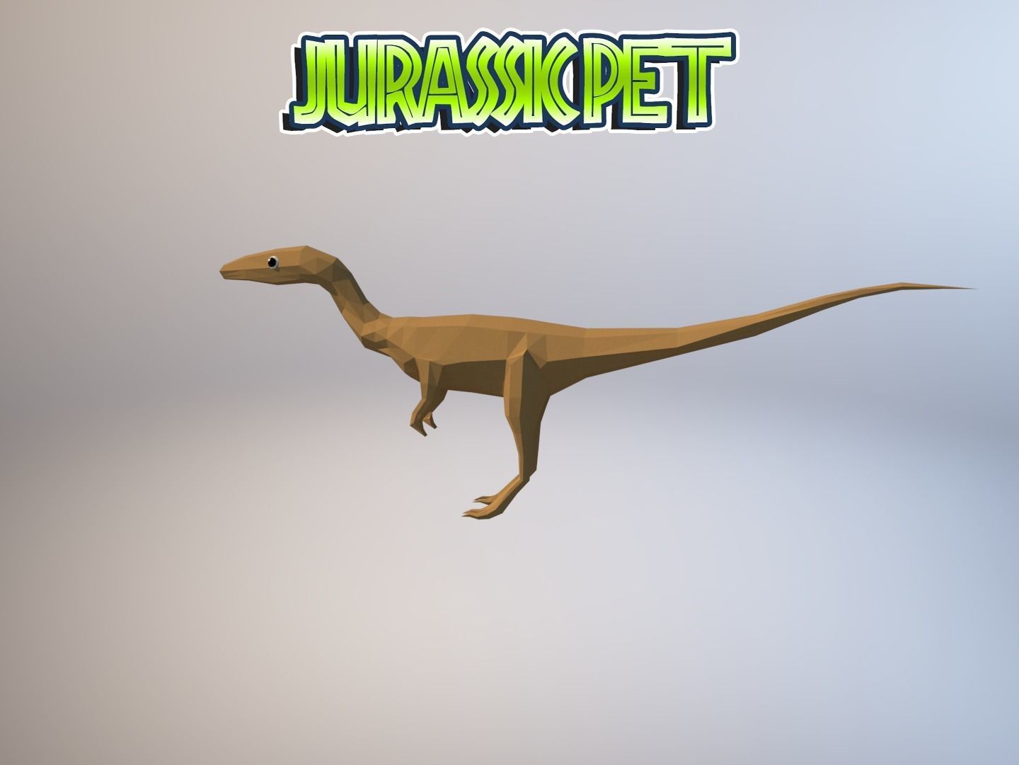 Coelophysis dinosaur Low-poly 3D model_6