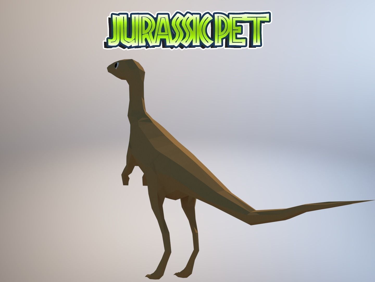 Coelophysis dinosaur Low-poly 3D model_1