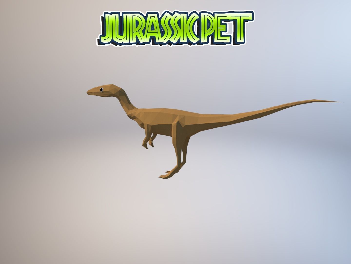 Coelophysis dinosaur Low-poly 3D model_7