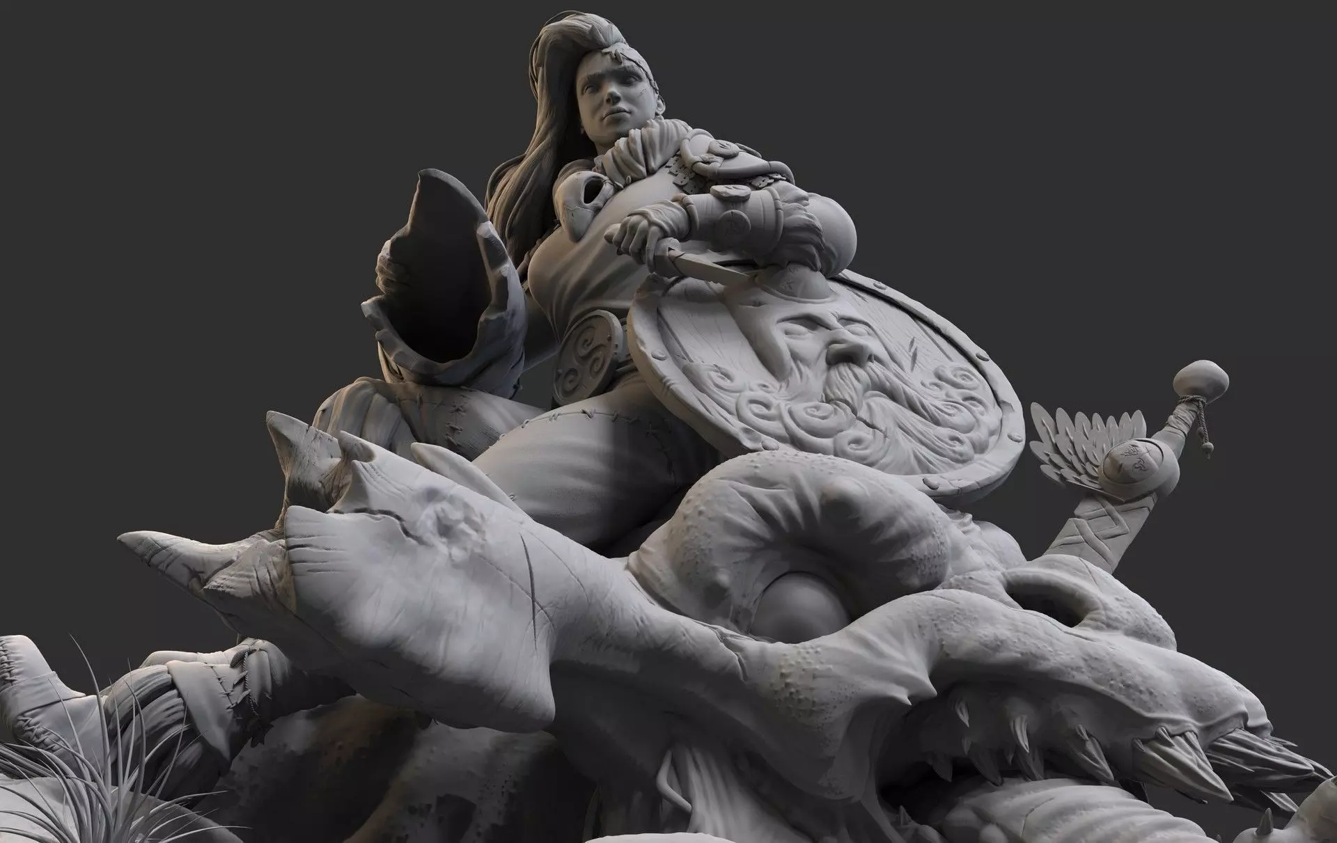 The Shield Maiden 3D model_0