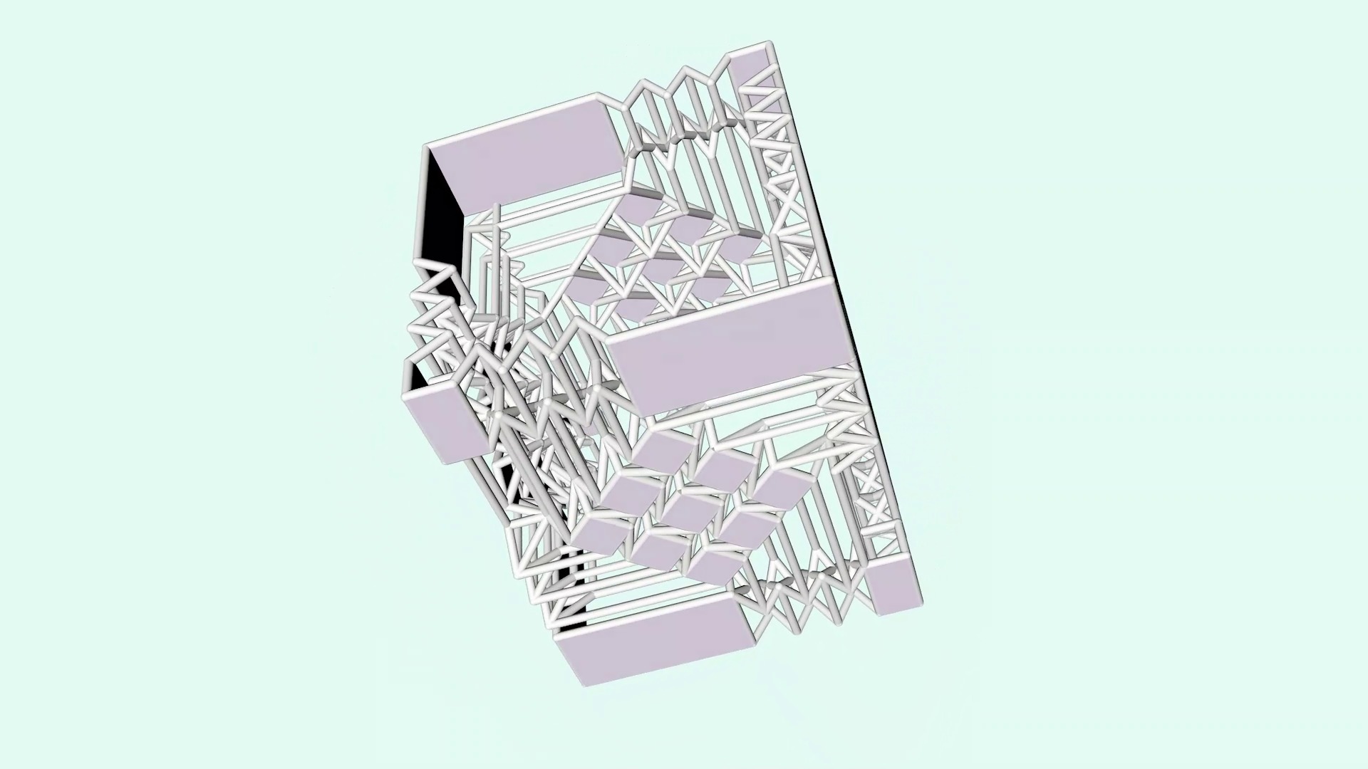 Square Wire Tube Single Tower - Tessellation Origami Inspired 3D print model_3