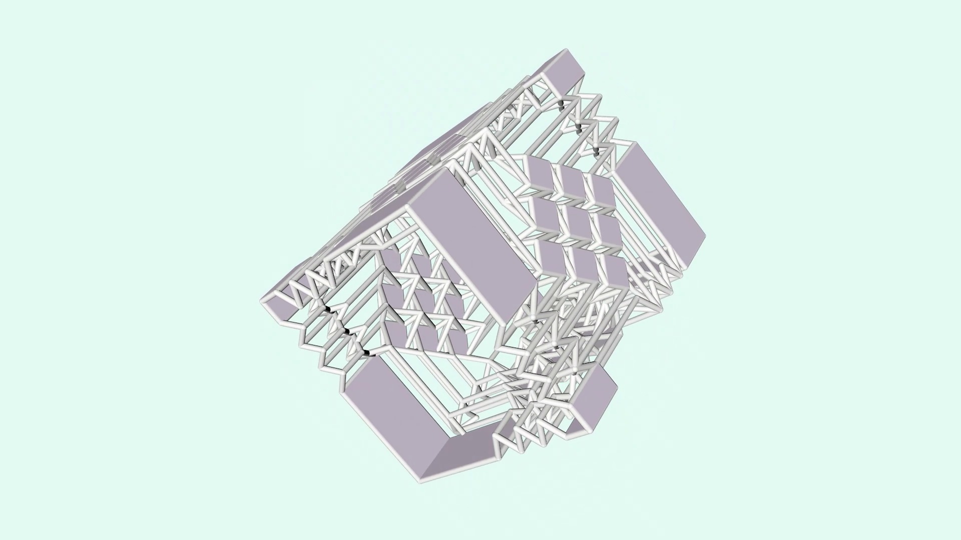 Square Wire Tube Single Tower - Tessellation Origami Inspired 3D print model_2