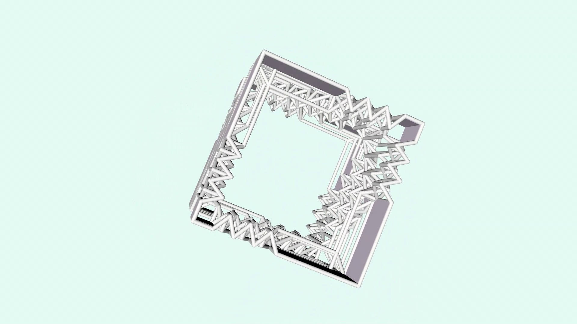 Square Wire Tube Single Tower - Tessellation Origami Inspired 3D print model_4