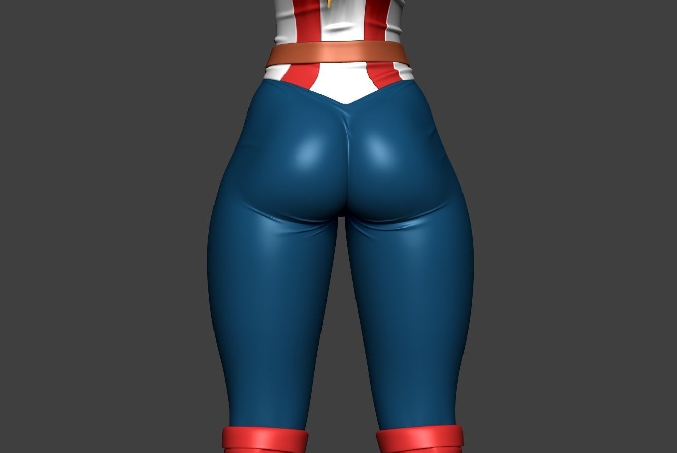 Captain female america 3D model_12