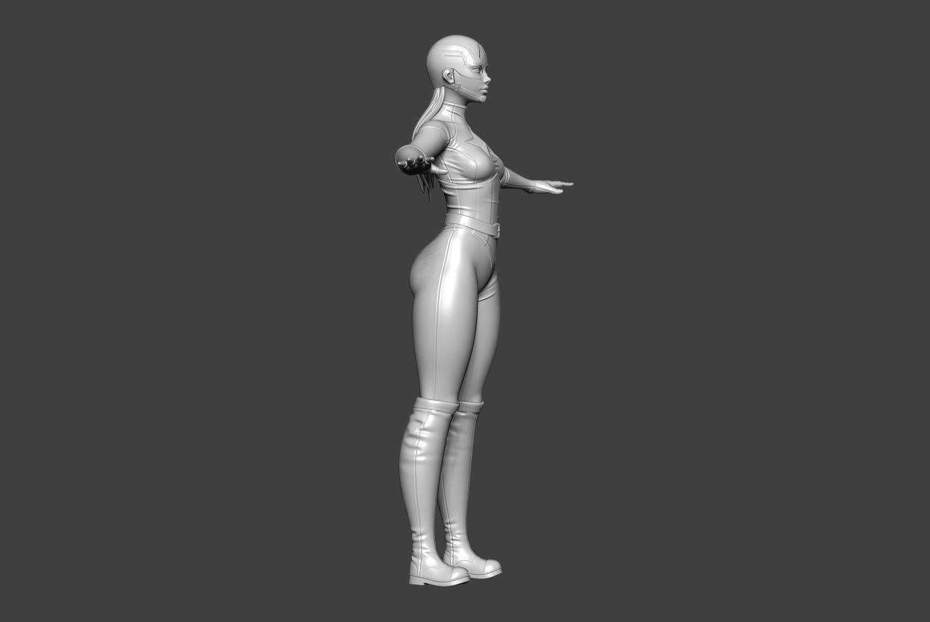 Captain female america 3D model_6