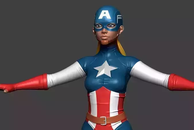 Captain female america 3D model