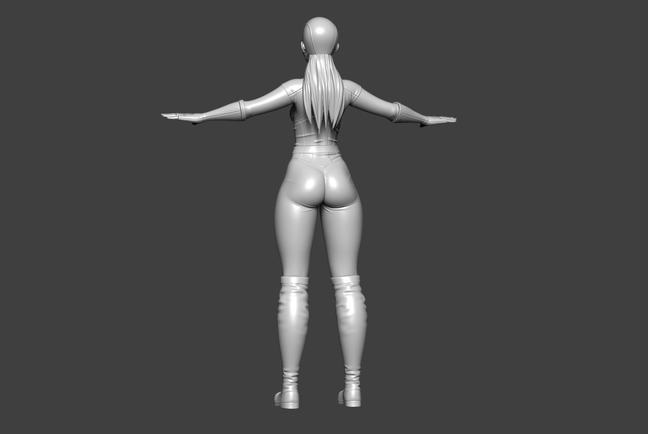 Captain female america 3D model_7