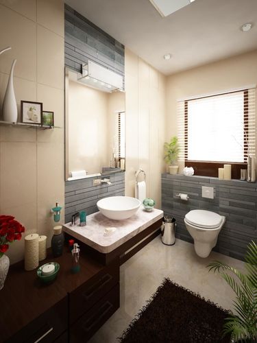 bathroom modern with toilet and sink 3D print model