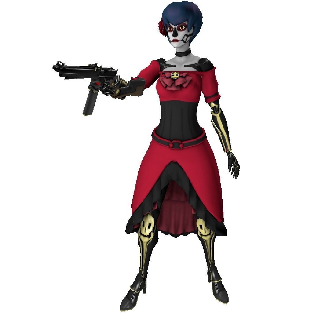 Calavera Overwatch fan-art Hero 3D model_1