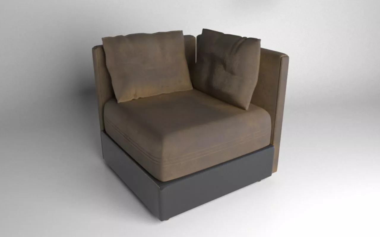 Leather armchair dark Free 3D model