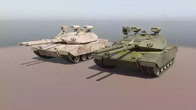 Tank with double barrel in 2 color variant