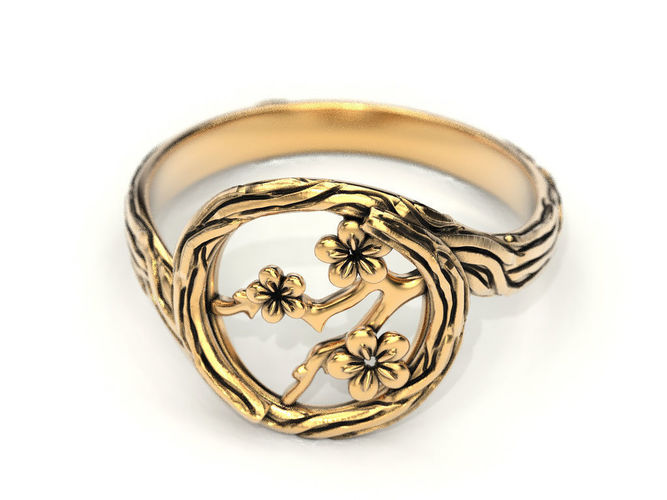 Ring tree sakura branch 3D print model