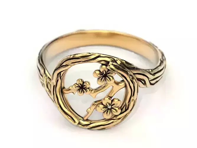 Ring tree sakura branch 3D print model