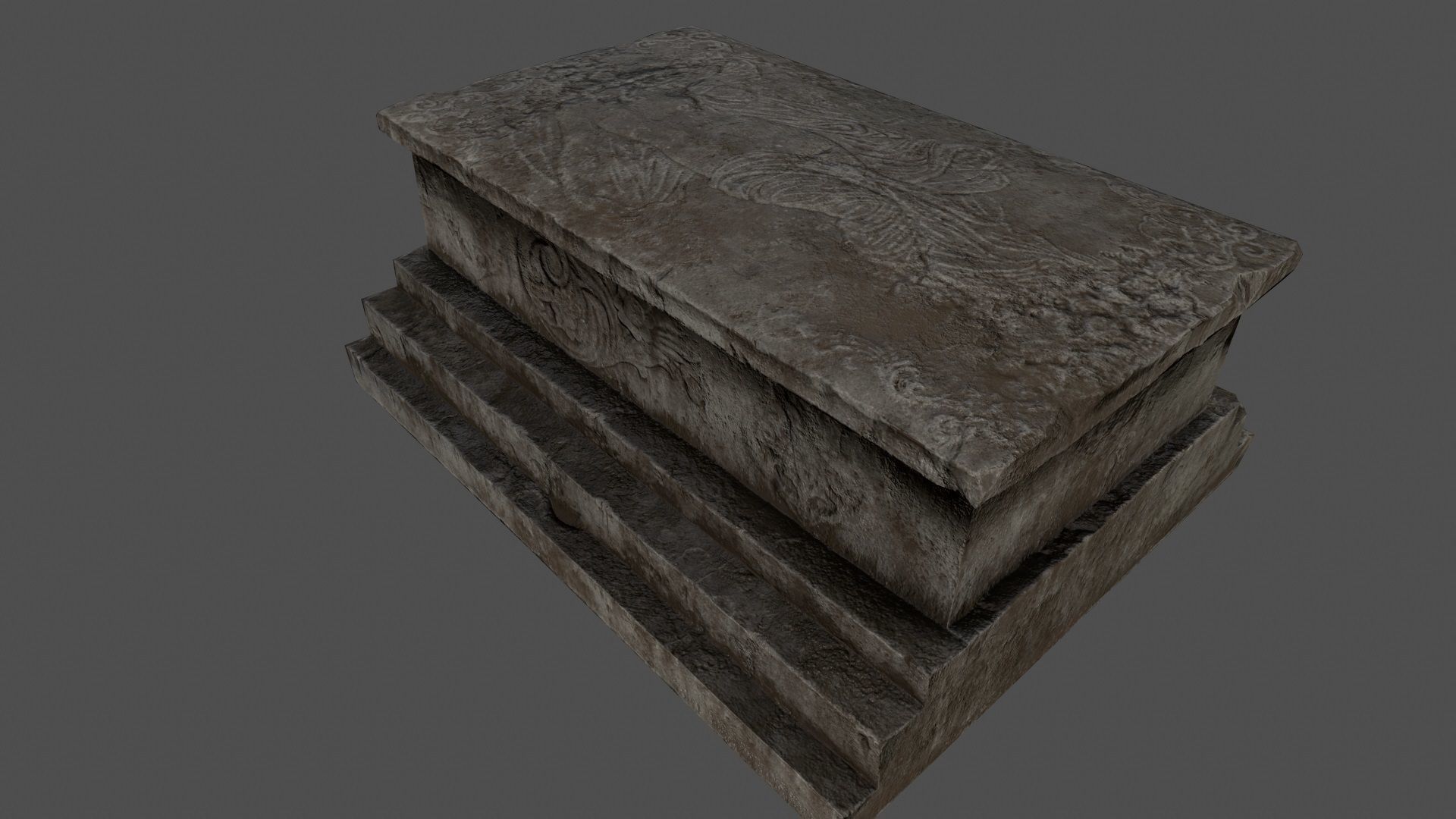 tomb 4 stone coffin Low-poly 3D model_7