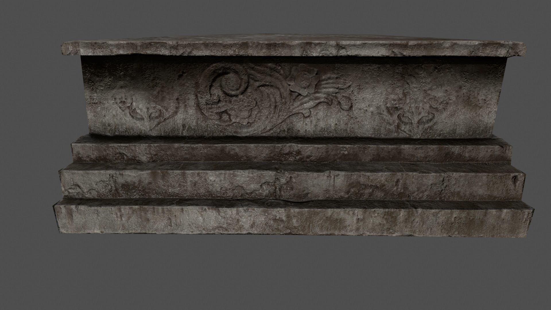 tomb 4 stone coffin Low-poly 3D model_9