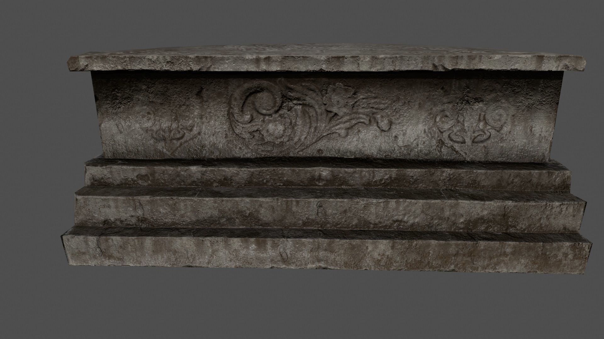 tomb 4 stone coffin Low-poly 3D model_11