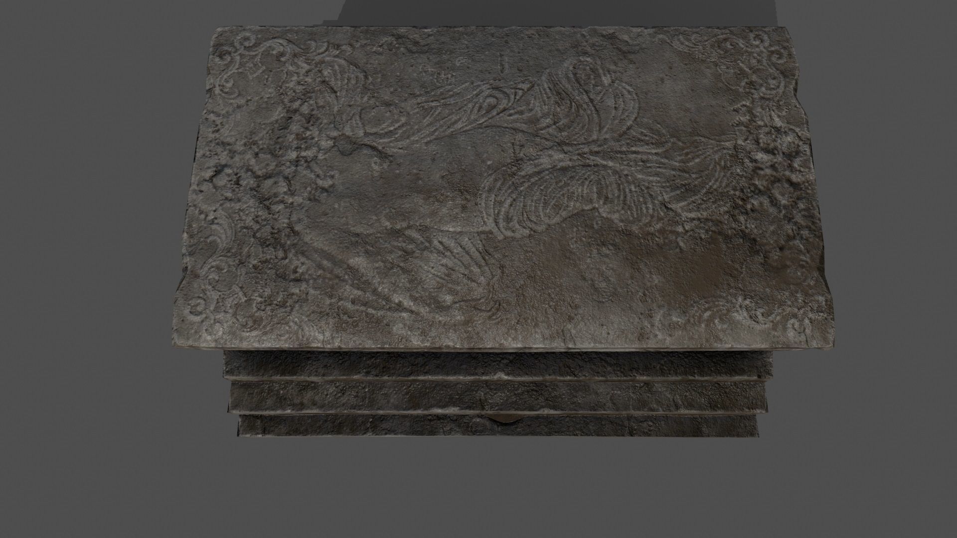 tomb 4 stone coffin Low-poly 3D model_8