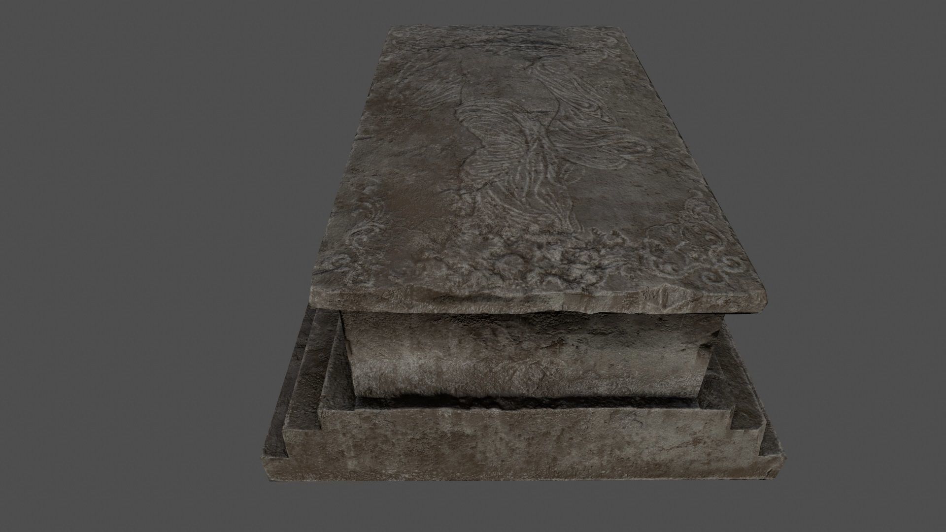 tomb 4 stone coffin Low-poly 3D model_6