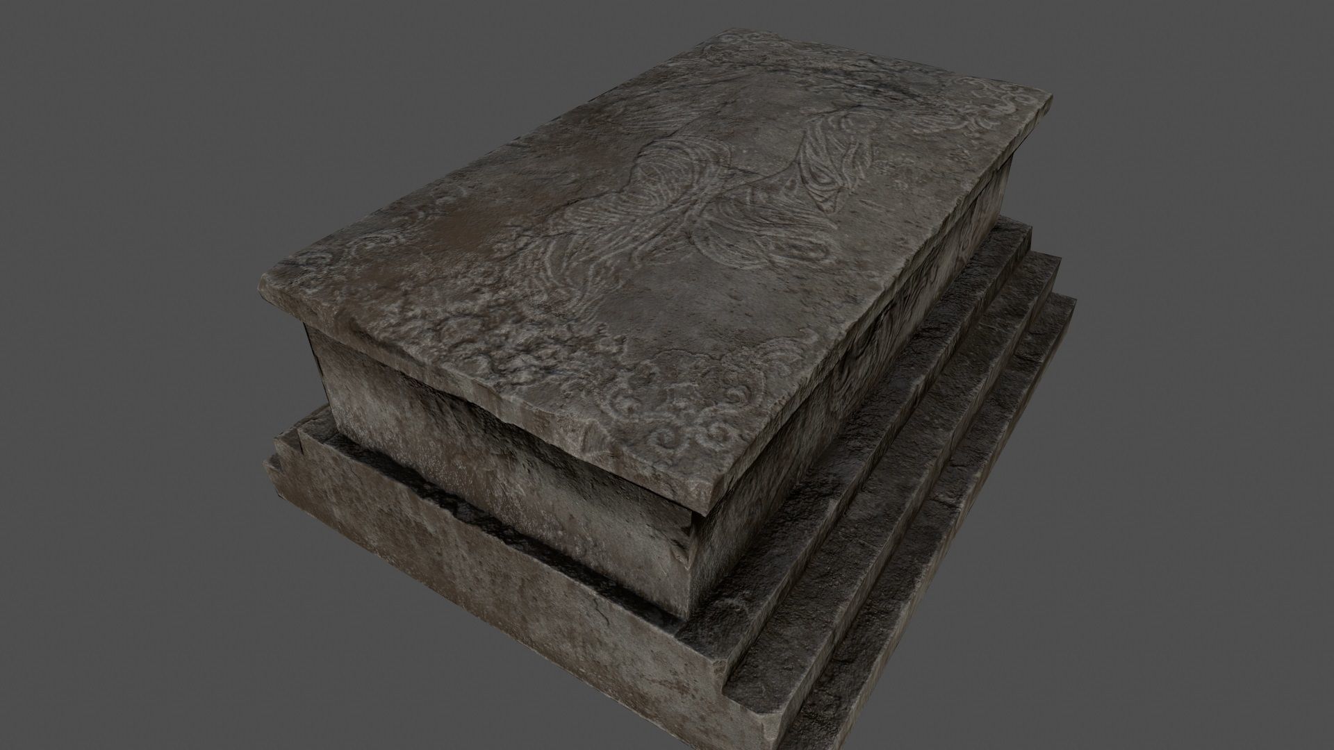 tomb 4 stone coffin Low-poly 3D model_5