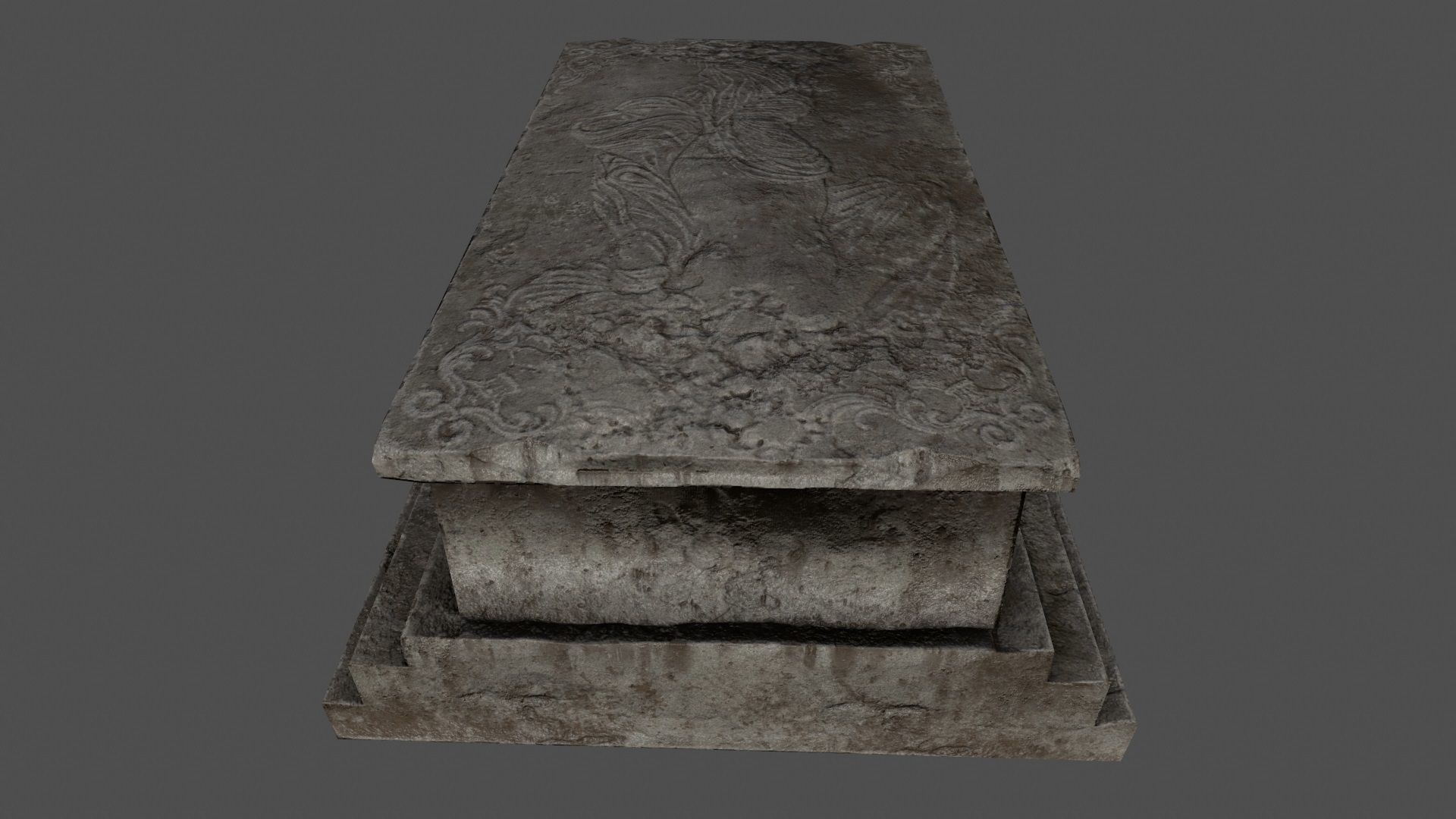 tomb 4 stone coffin Low-poly 3D model_2