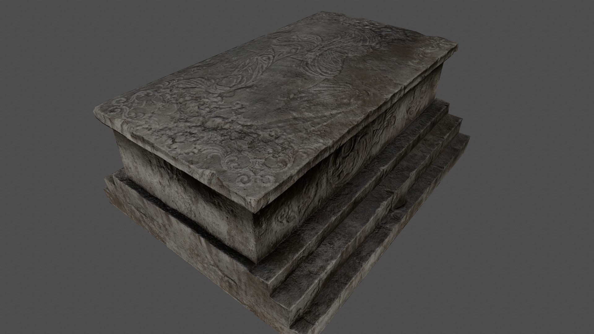 tomb 4 stone coffin Low-poly 3D model_1