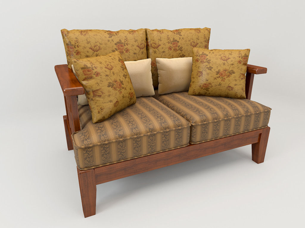 sofa country style 3D model_2
