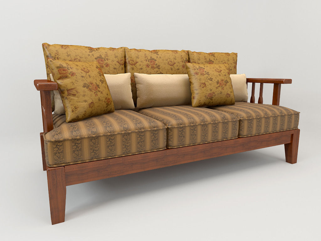 sofa country style 3D model_1