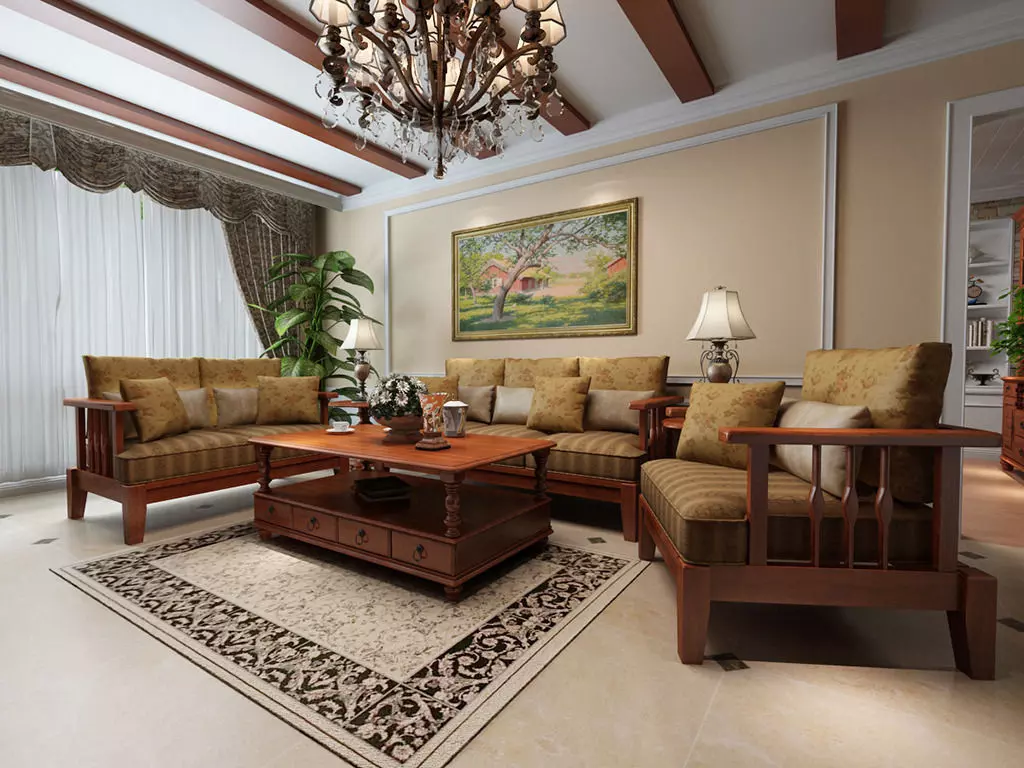 sofa country style 3D model_0