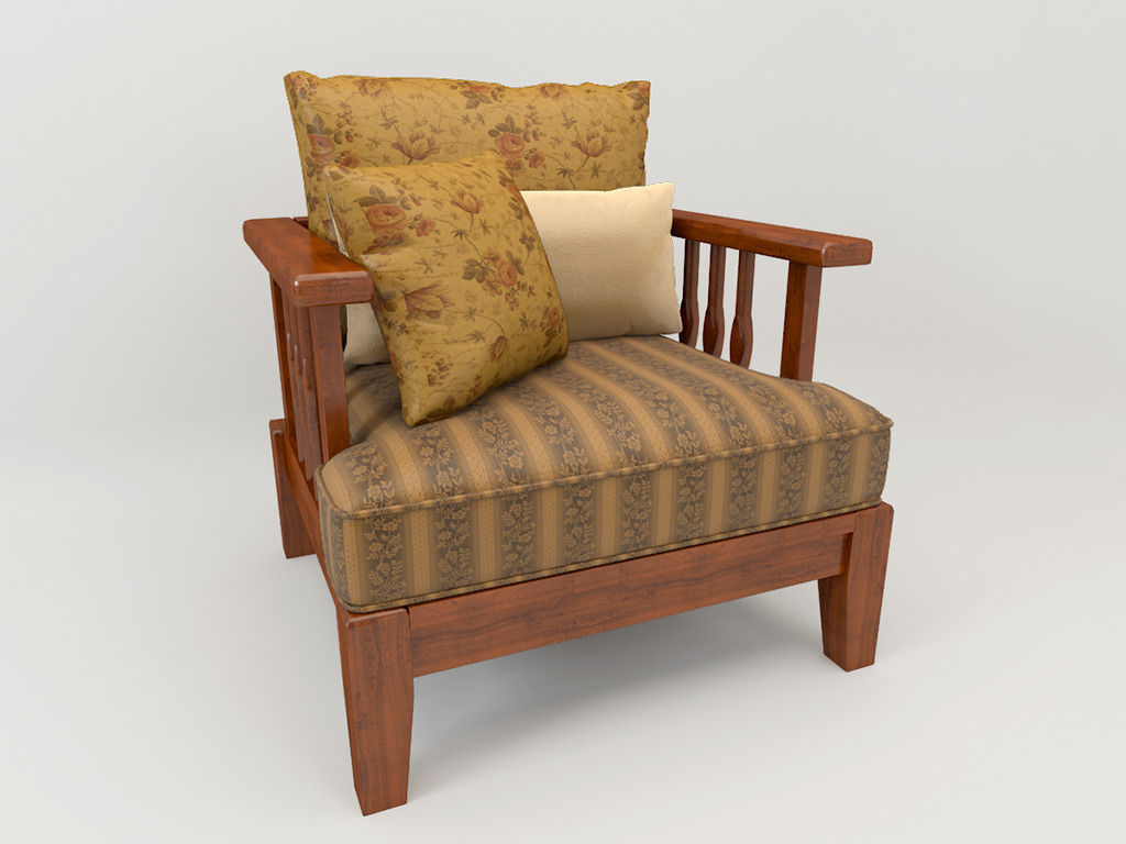 sofa country style 3D model_3