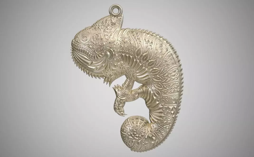 Chameleon Pendant 3D print model_0