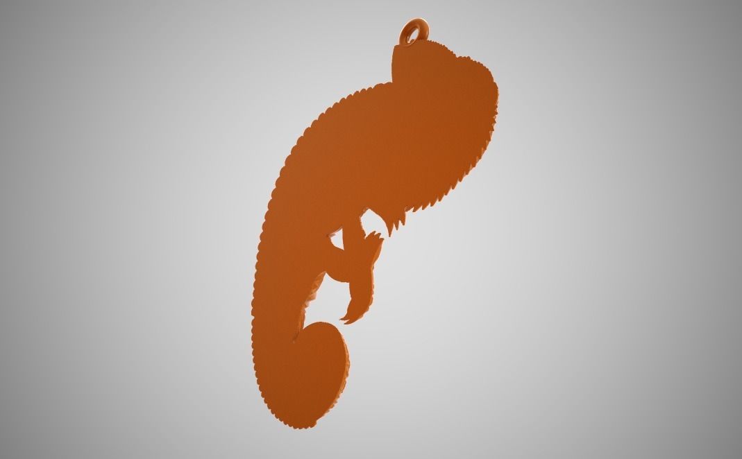 Chameleon Pendant 3D print model_10