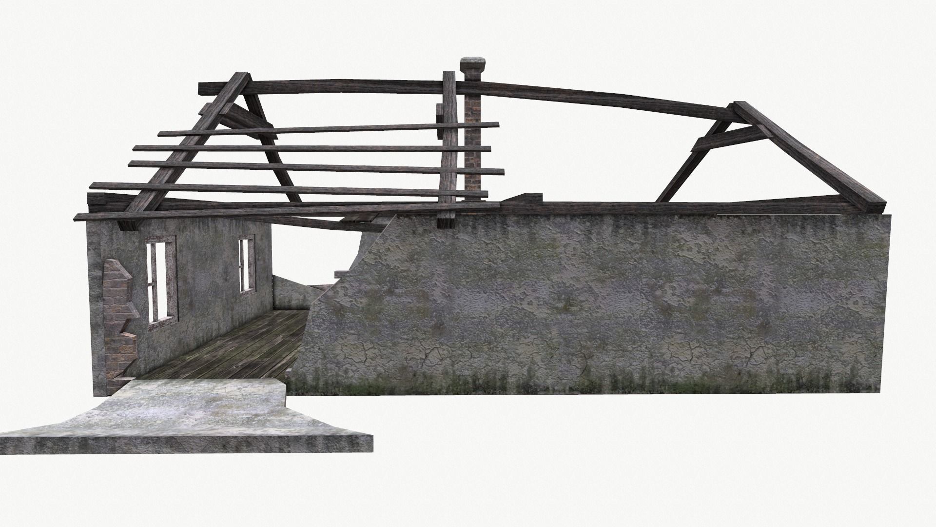 Old House 04 Low-poly 3D model_4