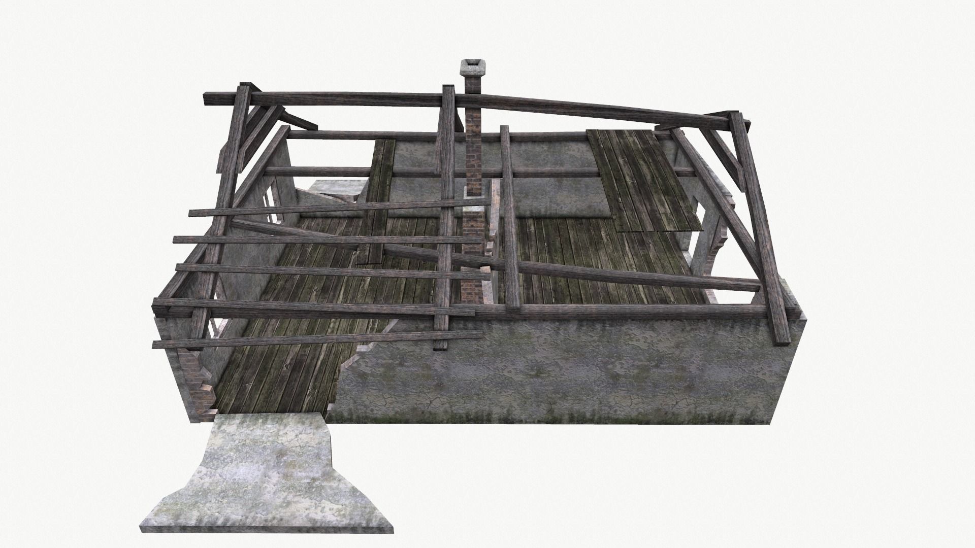 Old House 04 Low-poly 3D model_14