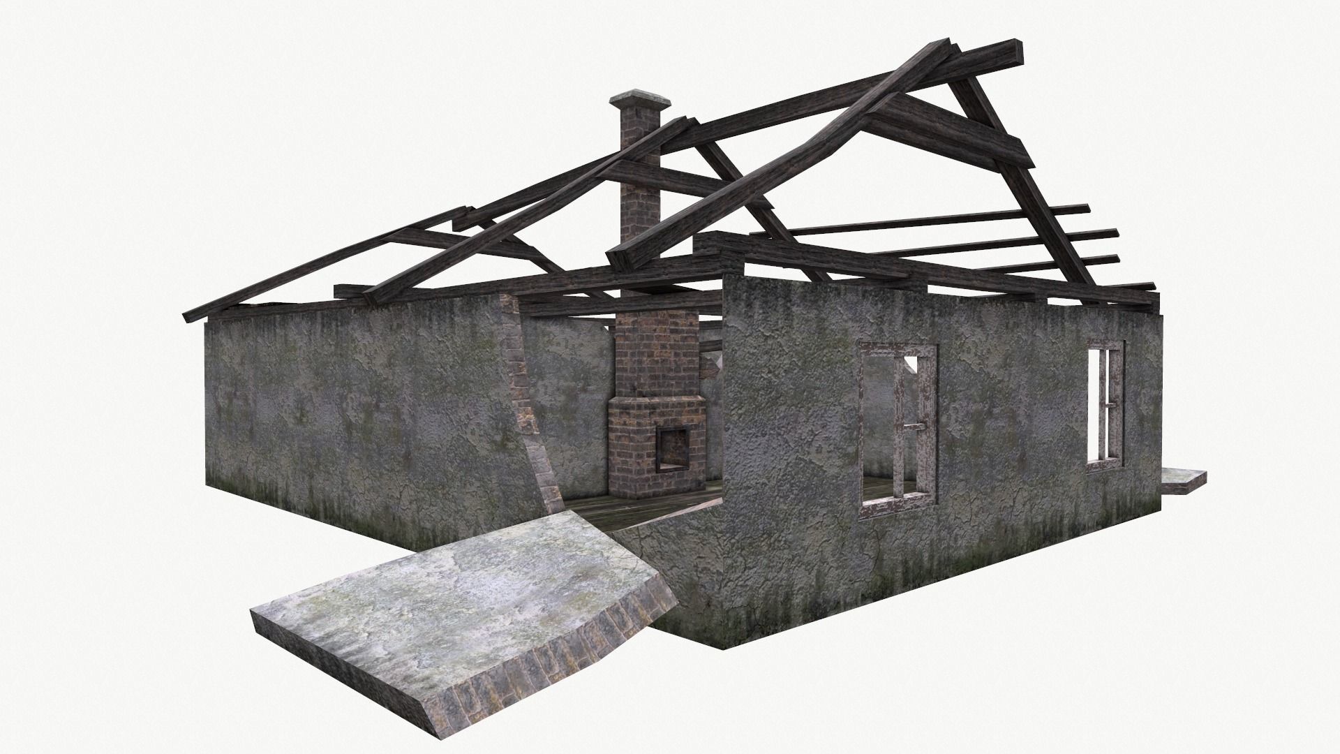 Old House 04 Low-poly 3D model_5